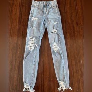 High rise distressed jeans American eagle